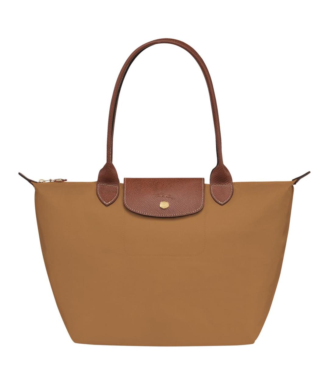LONGCHAMP Горчичная кожаная сумка тоут, фото 1