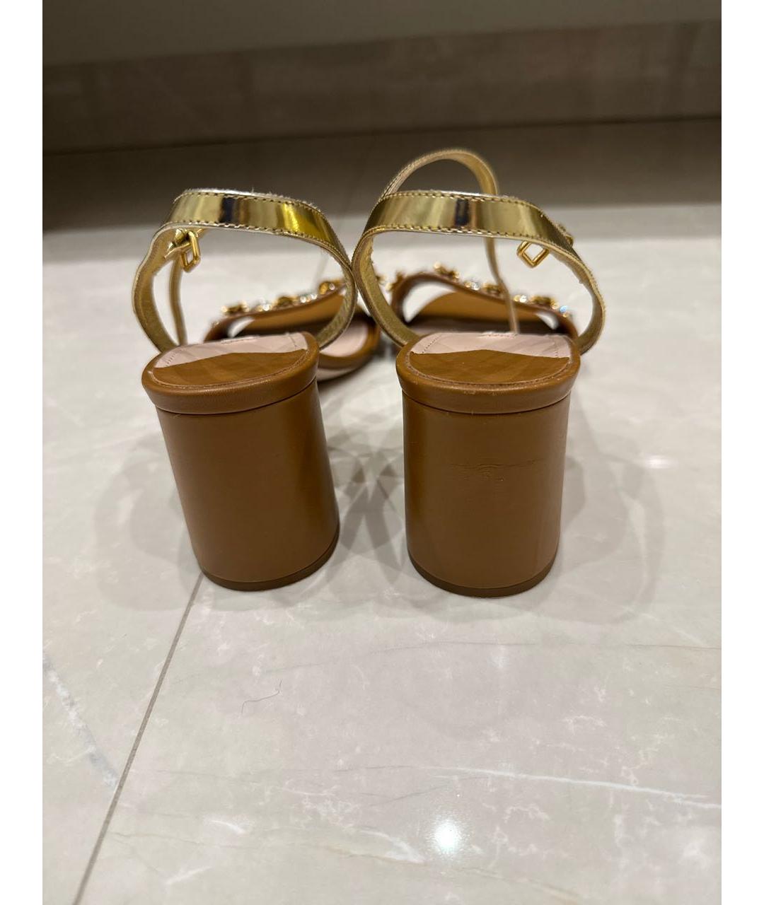MIU MIU Коричневые кожаные босоножки, фото 4