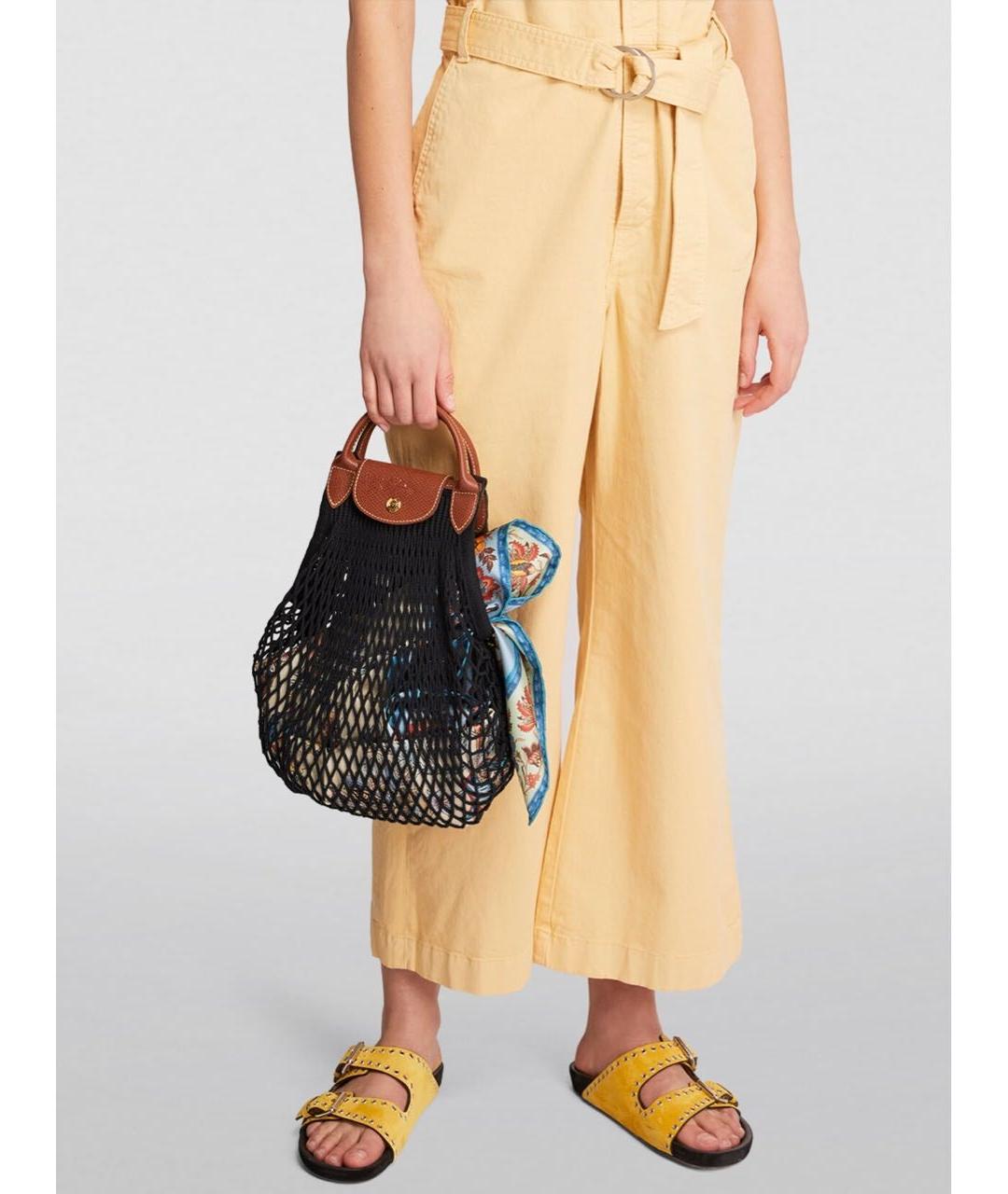 LONGCHAMP Черная хлопковая пляжная сумка, фото 6