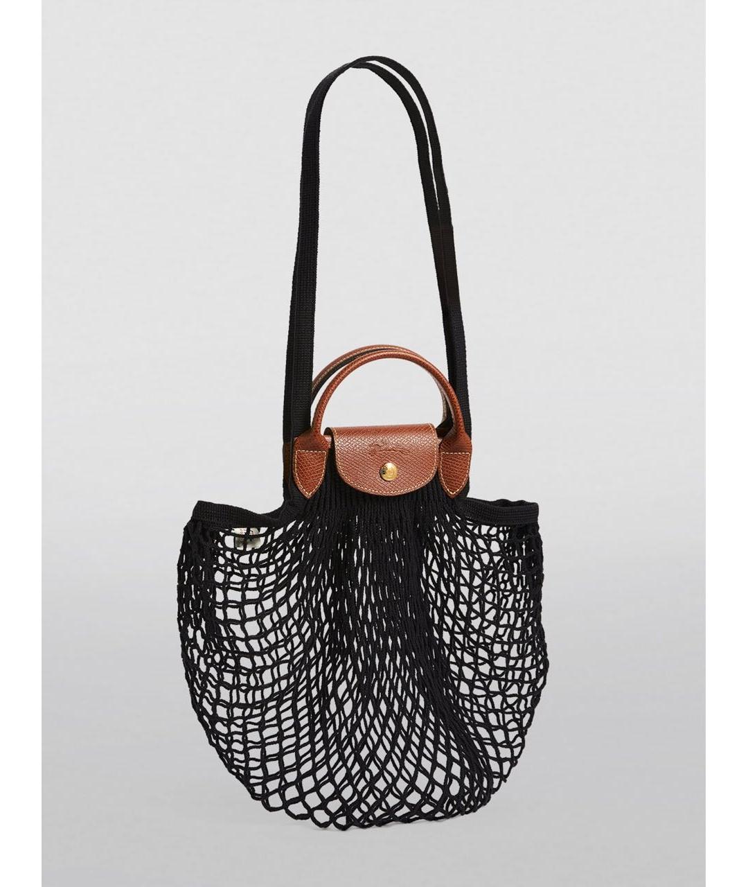 LONGCHAMP Черная хлопковая пляжная сумка, фото 2