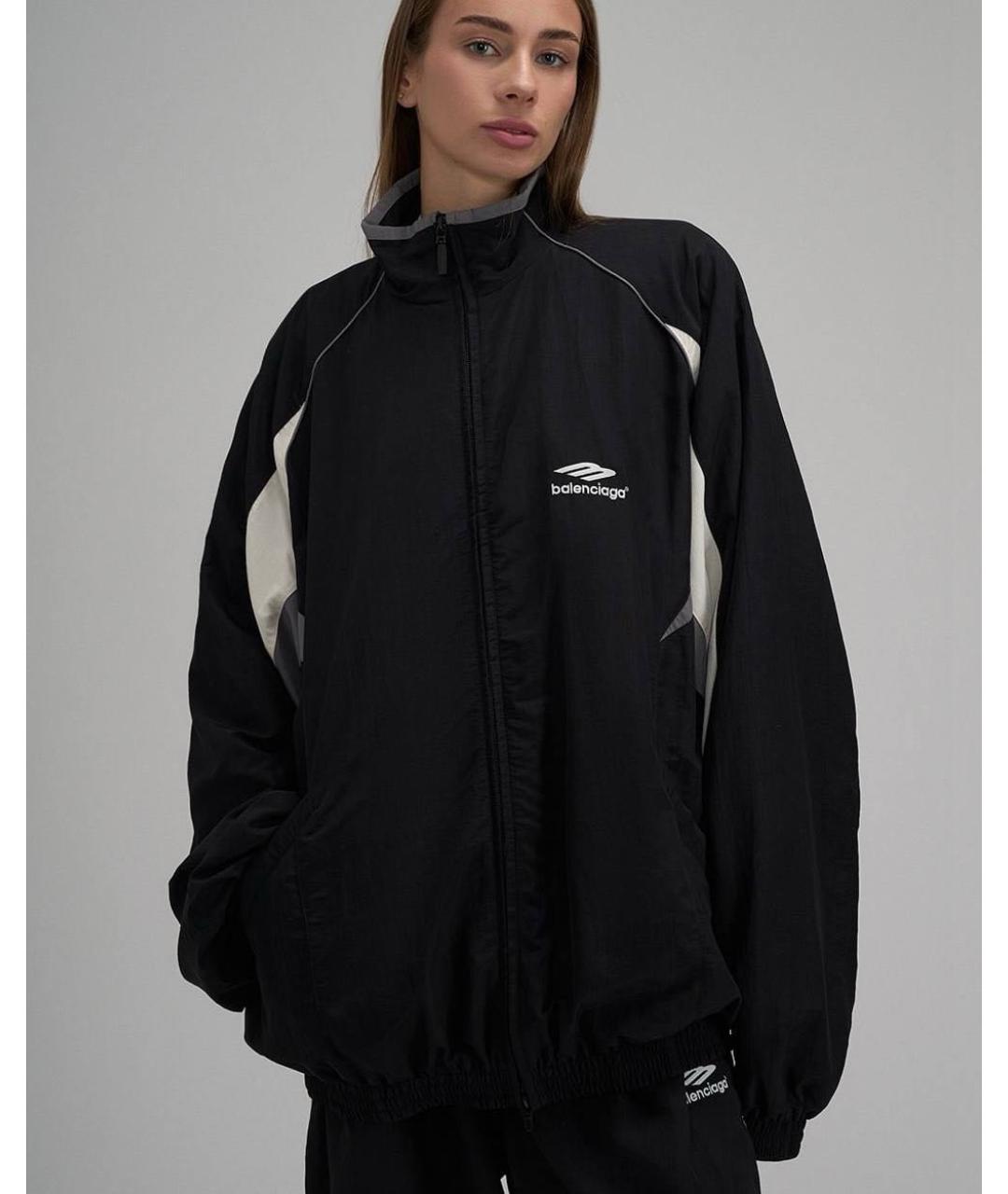 BALENCIAGA Черная полиэстеровая куртка, фото 5