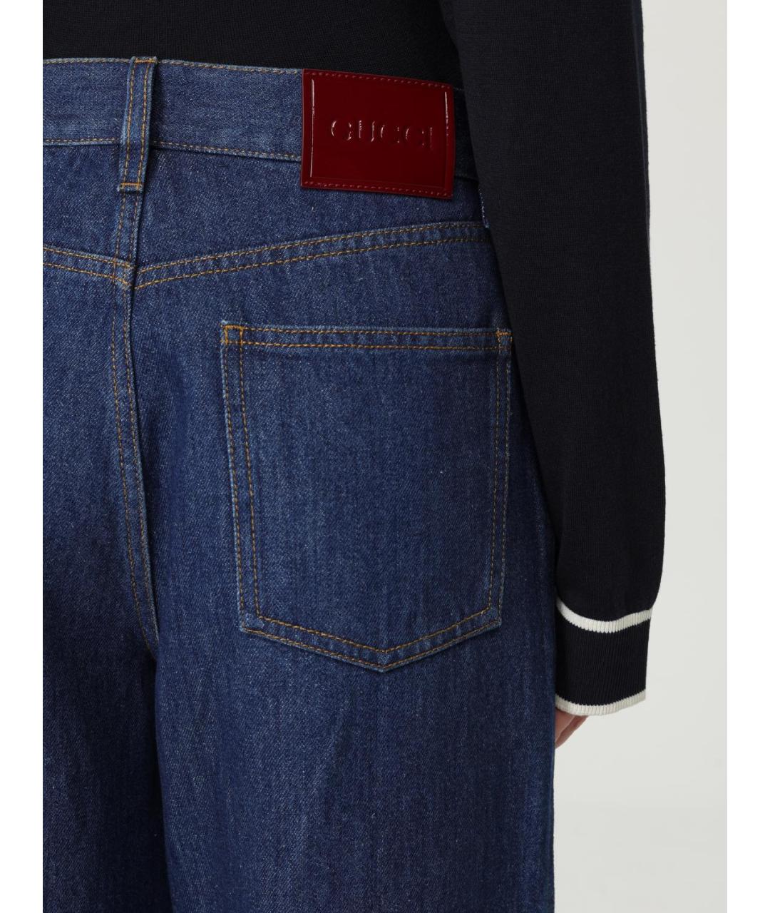 GUCCI Синие хлопковые джинсы клеш, фото 6