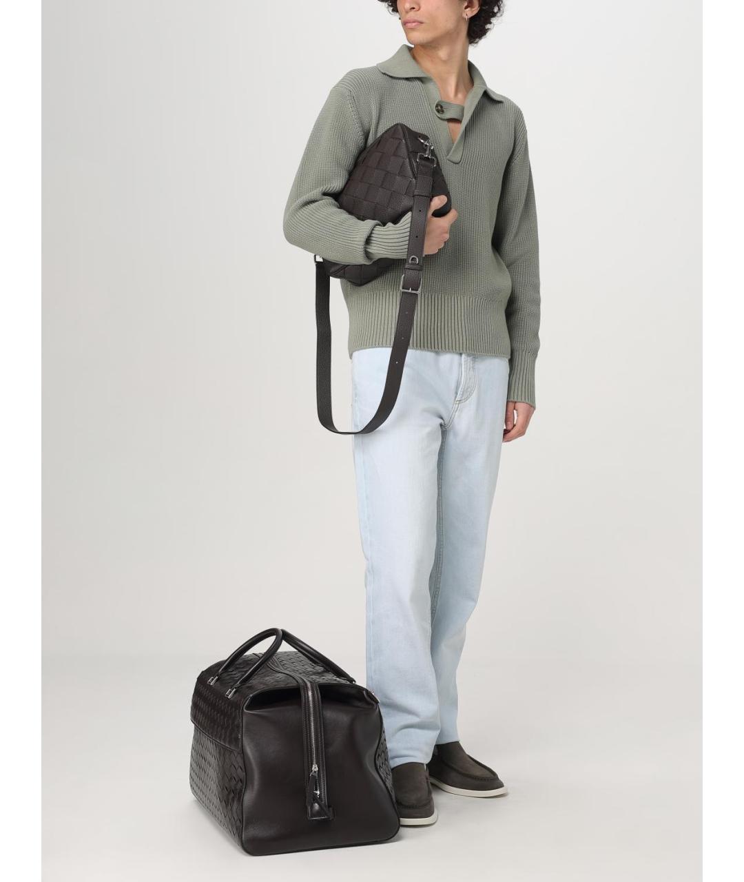 BOTTEGA VENETA Коричневая кожаная сумка на плечо, фото 3