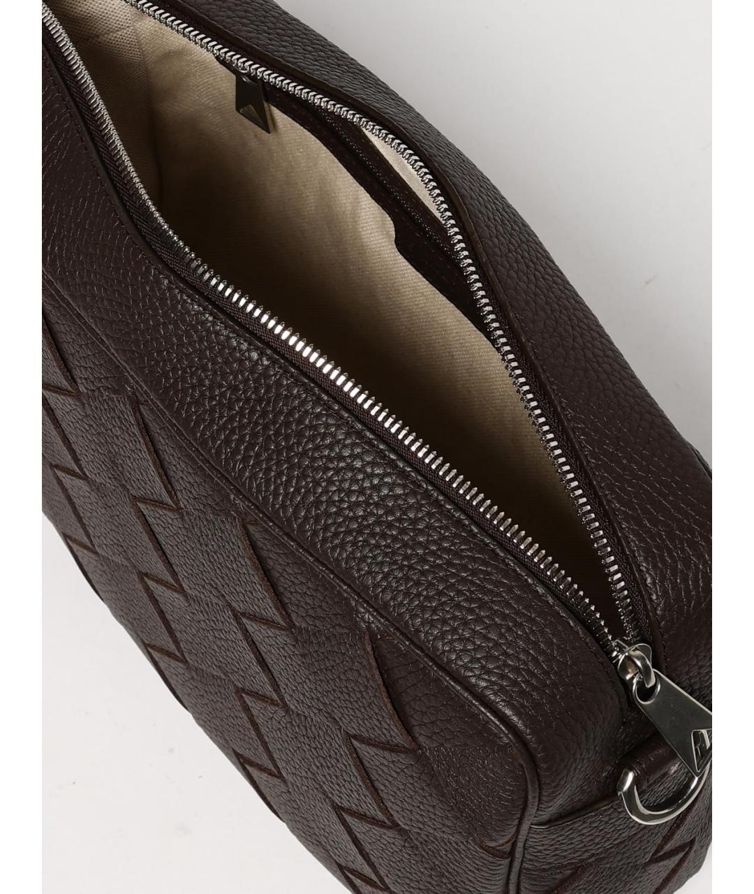 BOTTEGA VENETA Коричневая кожаная сумка на плечо, фото 5