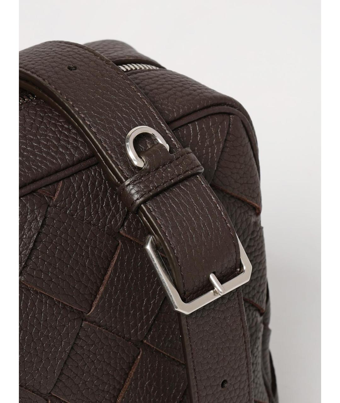 BOTTEGA VENETA Коричневая кожаная сумка на плечо, фото 4