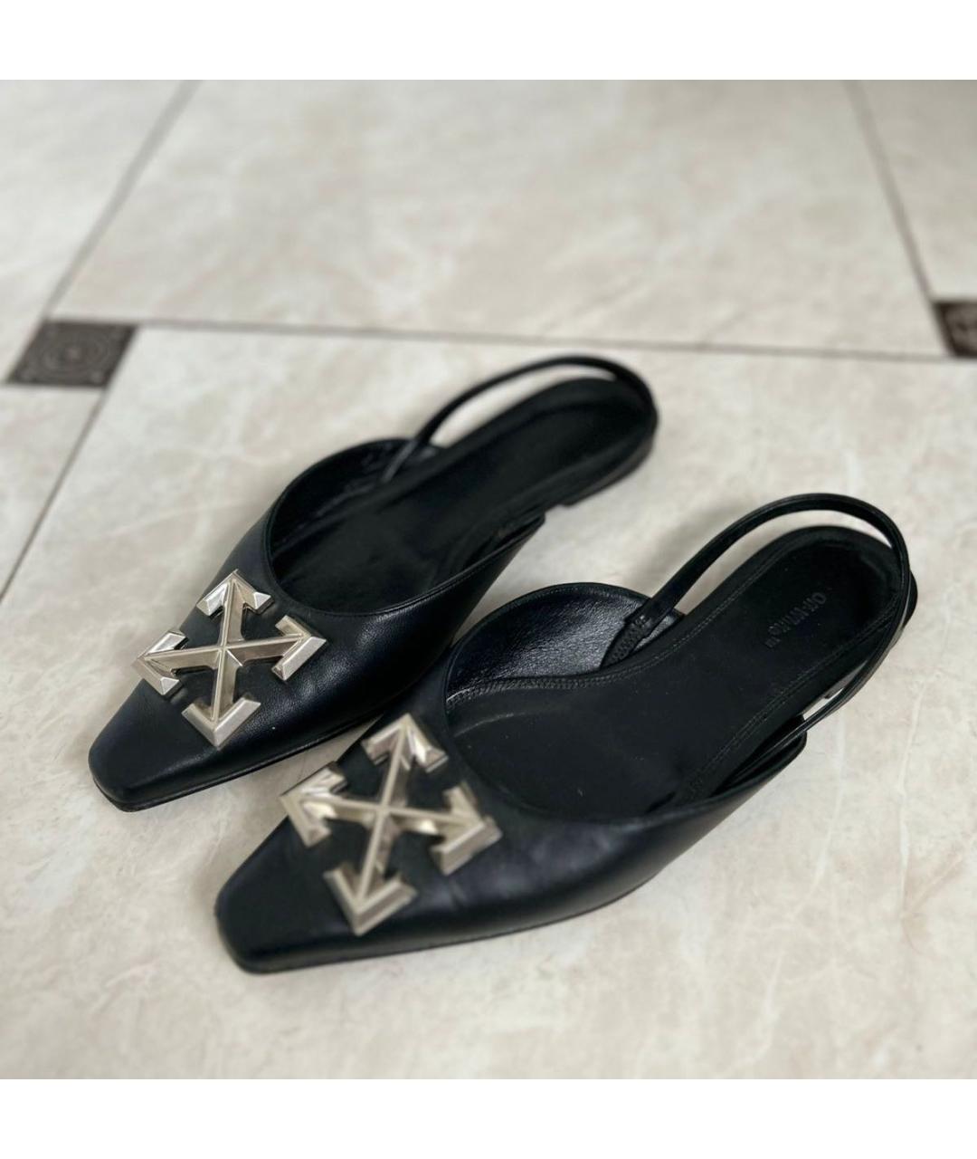 OFF-WHITE Черные кожаные туфли, фото 8