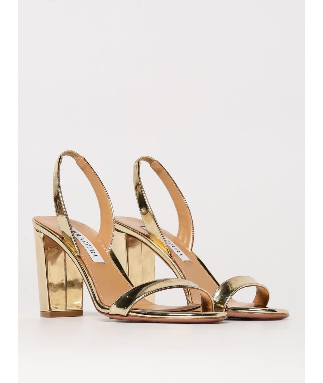 AQUAZZURA Золотые босоножки, фото 2