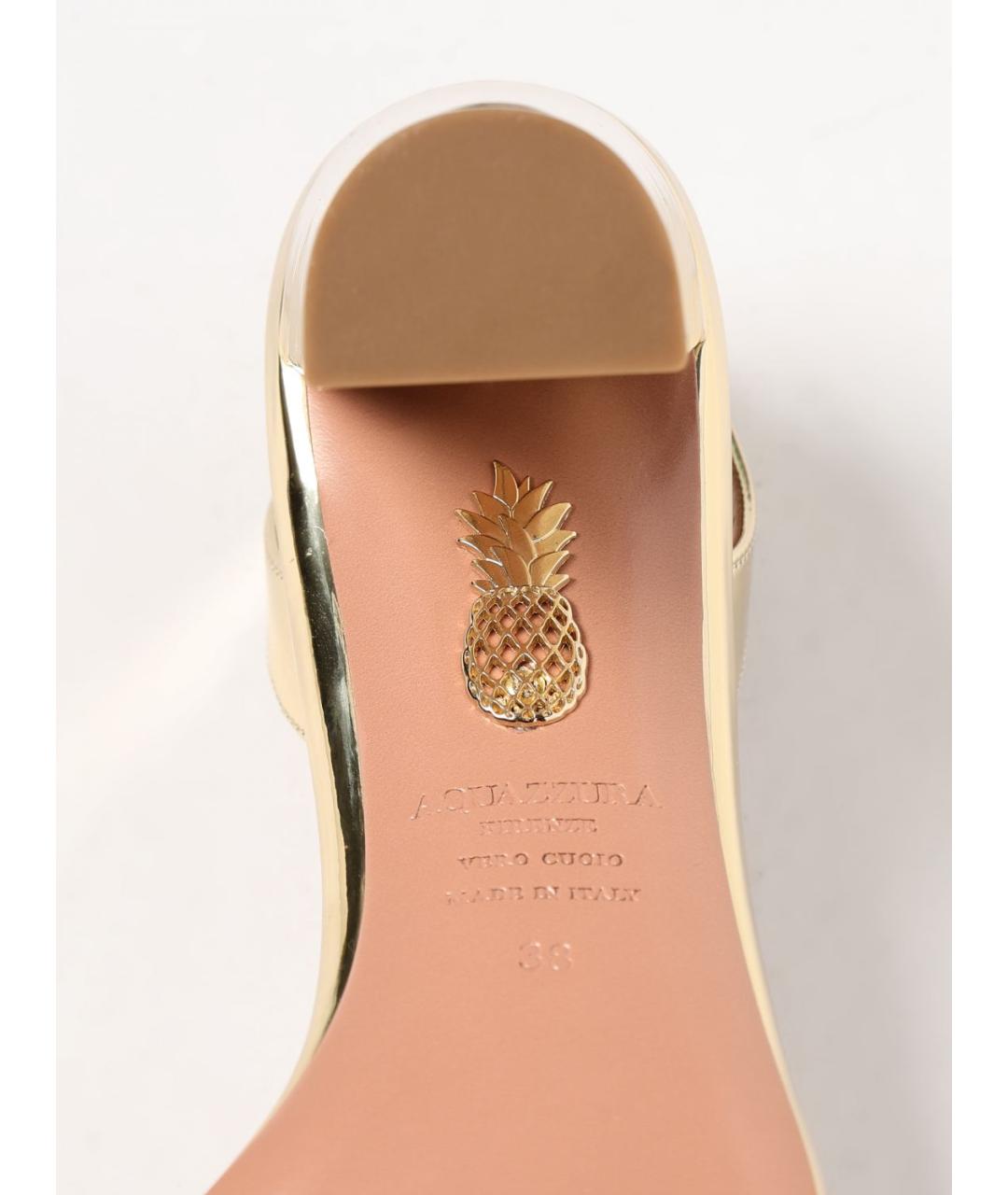AQUAZZURA Золотые босоножки, фото 4