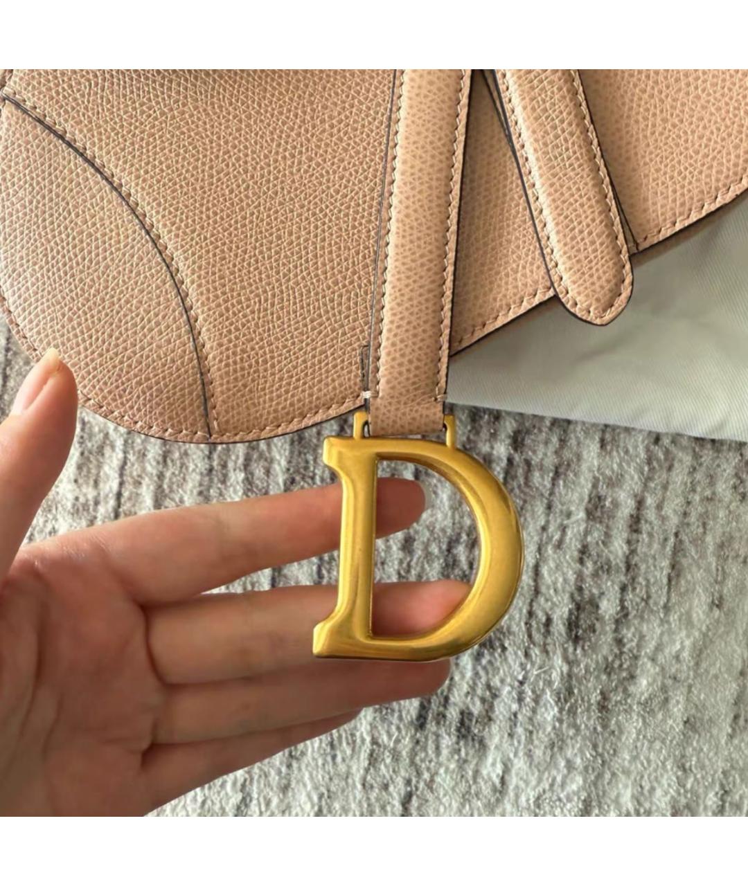 CHRISTIAN DIOR Розовая кожаная сумка через плечо, фото 4