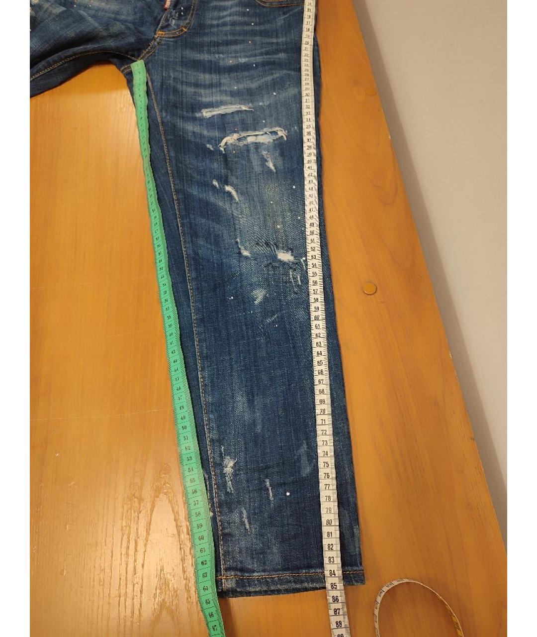DSQUARED2 Синие хлопко-эластановые джинсы слим, фото 8