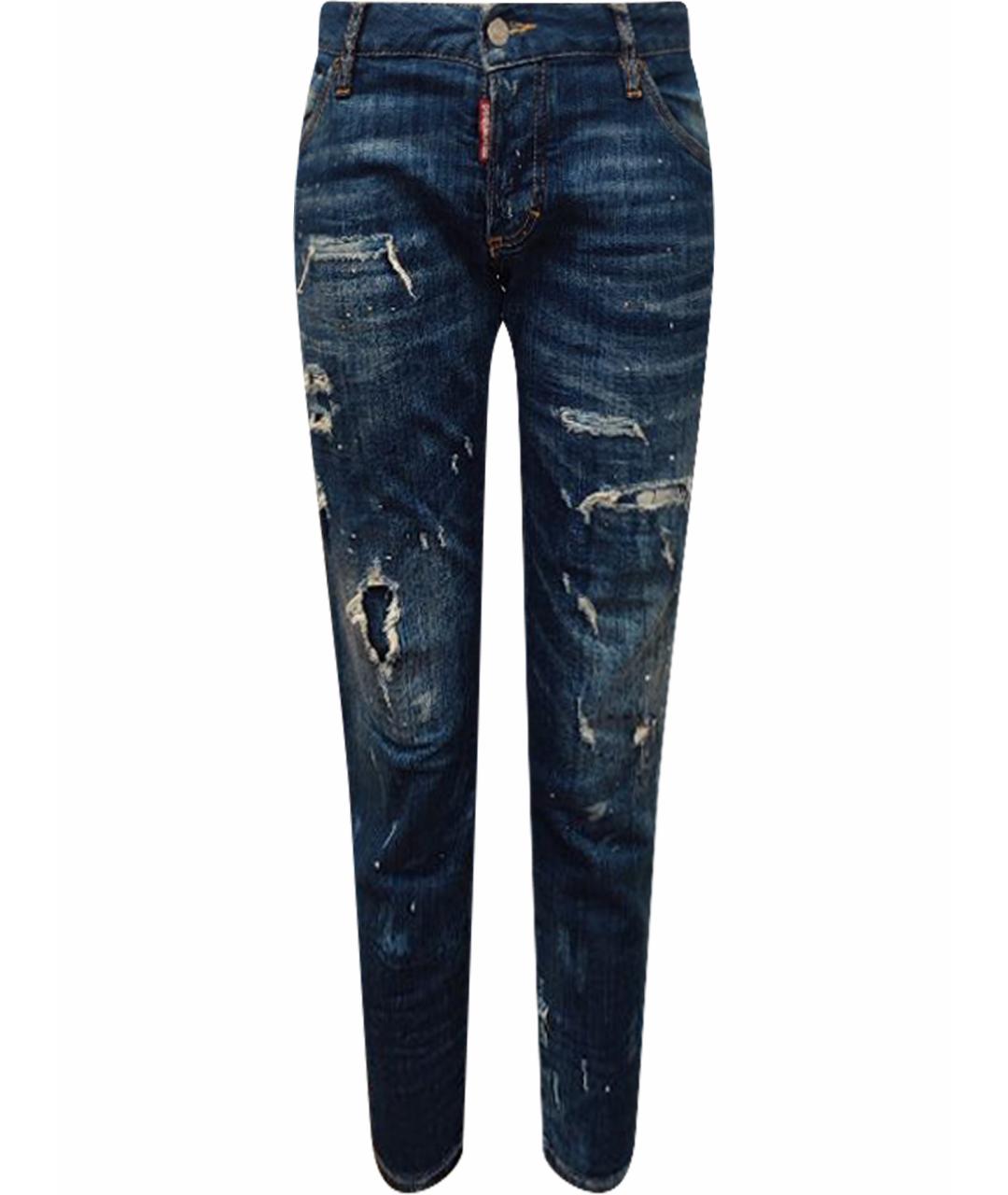 DSQUARED2 Синие хлопко-эластановые джинсы слим, фото 1