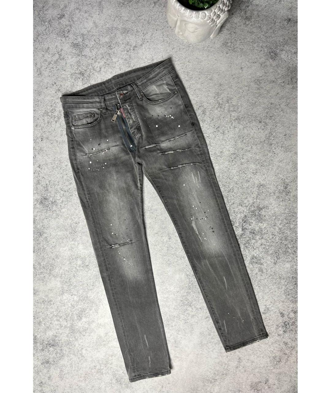 DSQUARED2 Серые хлопко-эластановые джинсы скинни, фото 9