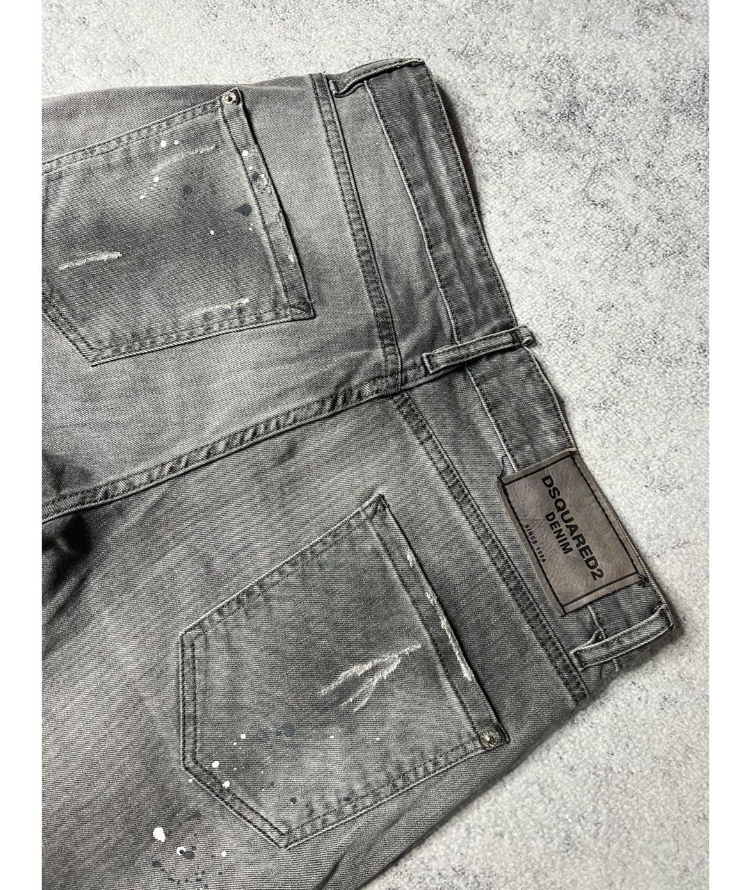 DSQUARED2 Серые хлопко-эластановые джинсы скинни, фото 6