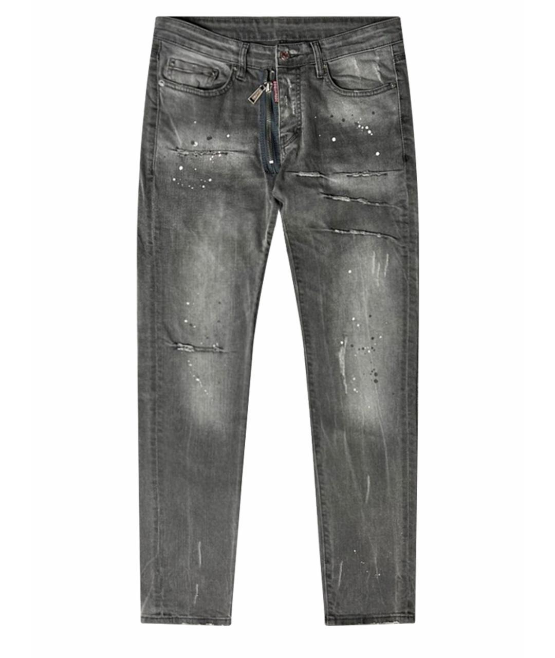 DSQUARED2 Серые хлопко-эластановые джинсы скинни, фото 1