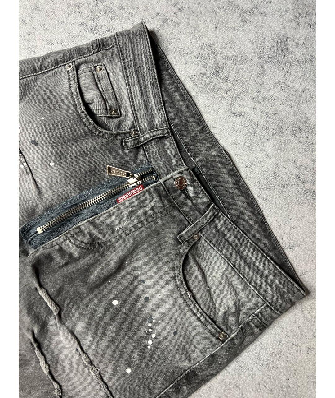 DSQUARED2 Серые хлопко-эластановые джинсы скинни, фото 3