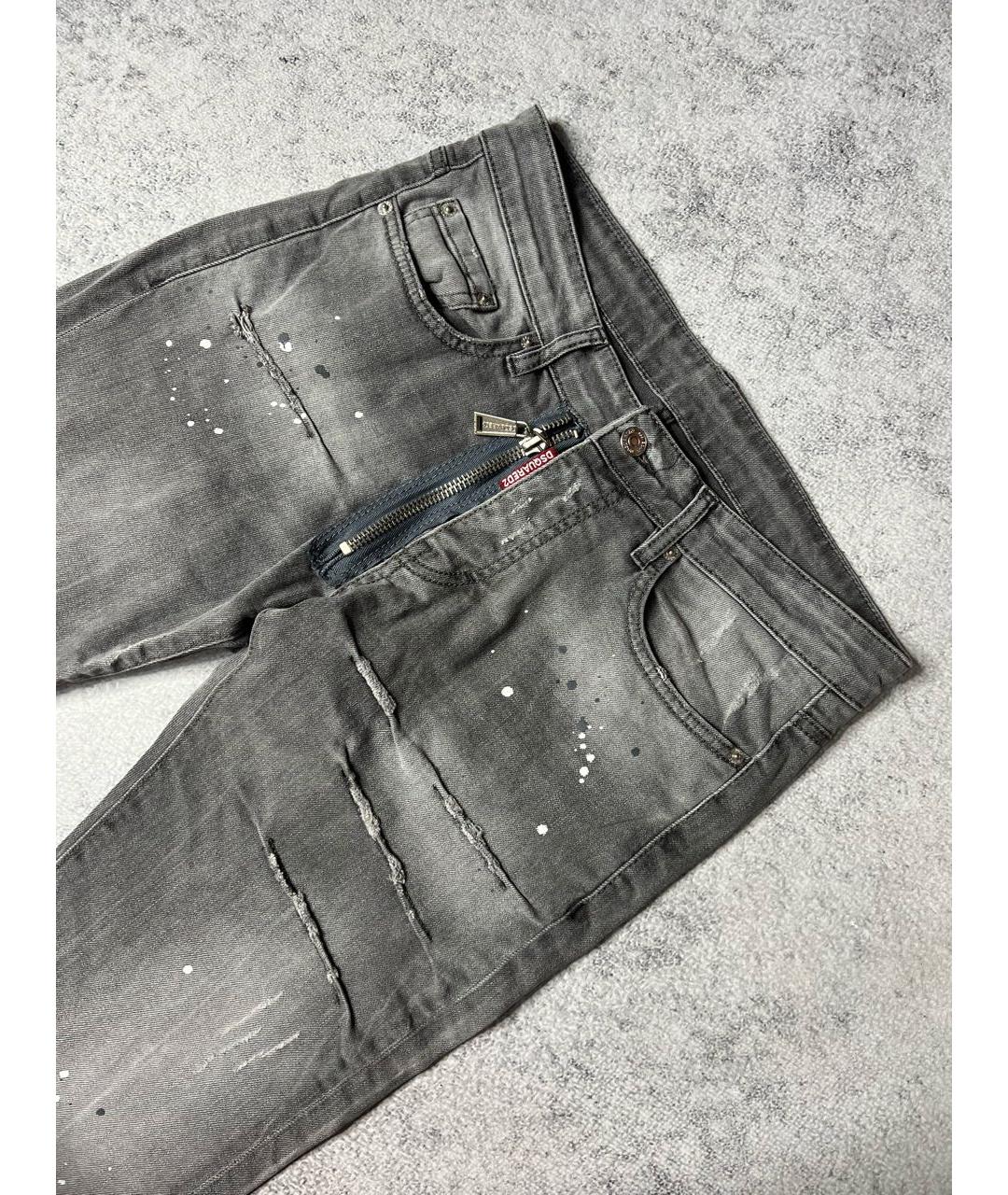 DSQUARED2 Серые хлопко-эластановые джинсы скинни, фото 2