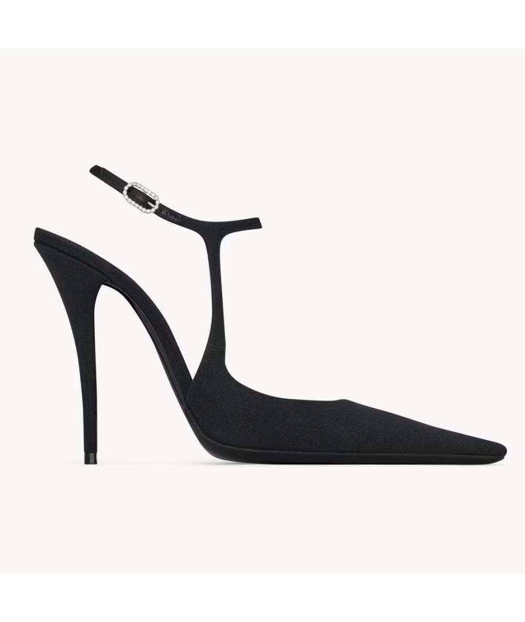 SAINT LAURENT Черные текстильные туфли, фото 4