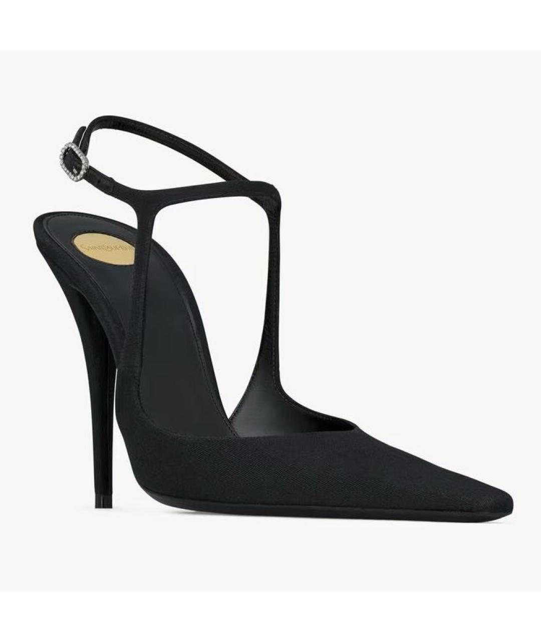 SAINT LAURENT Черные текстильные туфли, фото 2