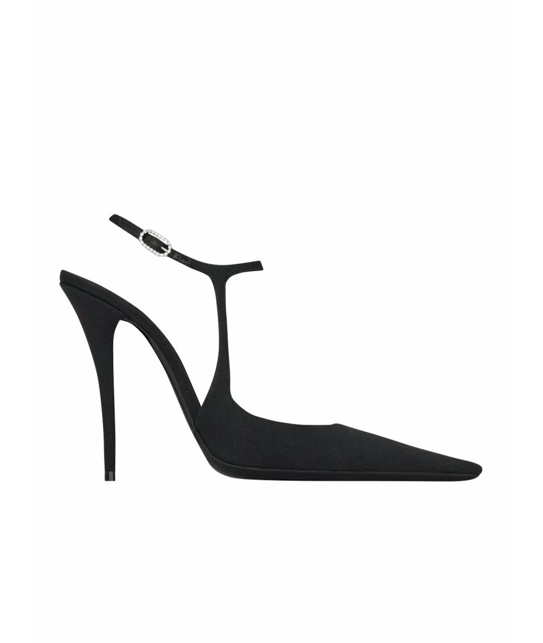 SAINT LAURENT Черные текстильные туфли, фото 1