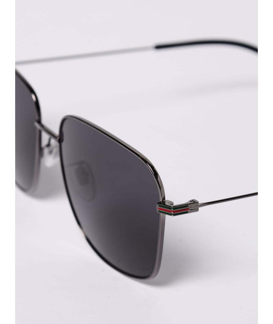 GUCCI Черные металлические солнцезащитные очки, фото 4