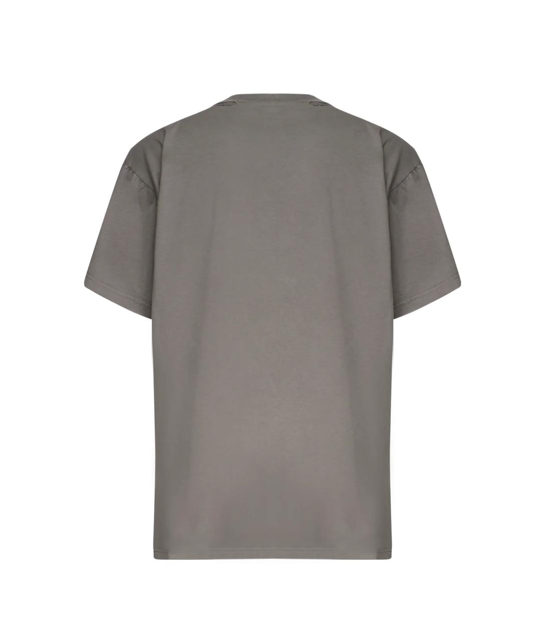 BALENCIAGA Серая хлопковая футболка, фото 2