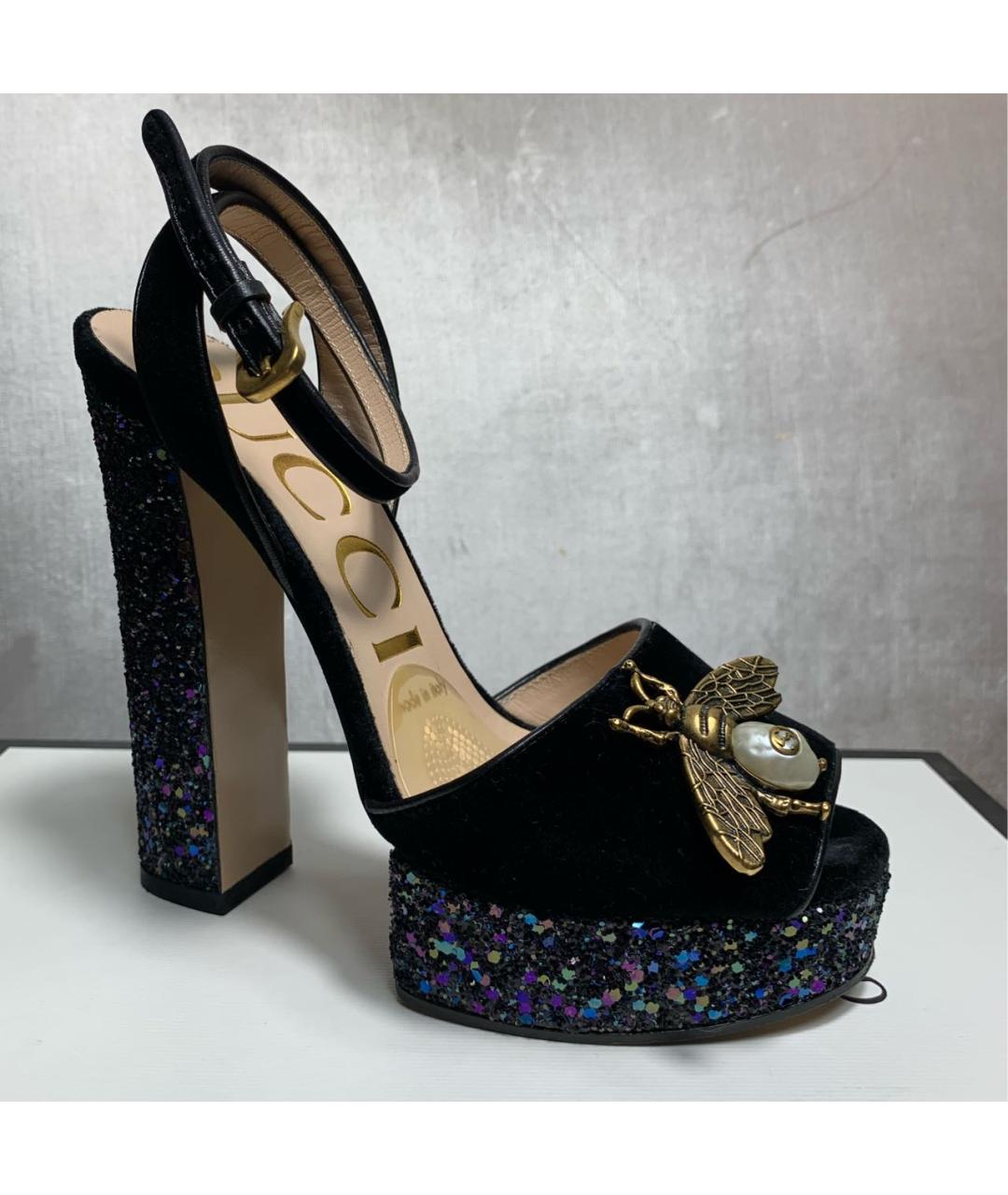 GUCCI Черные босоножки, фото 6