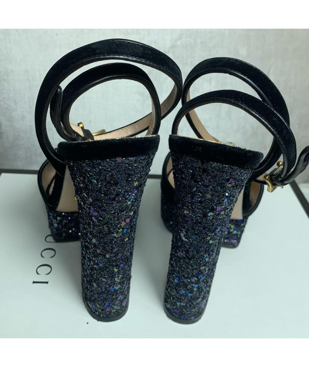 GUCCI Черные босоножки, фото 4