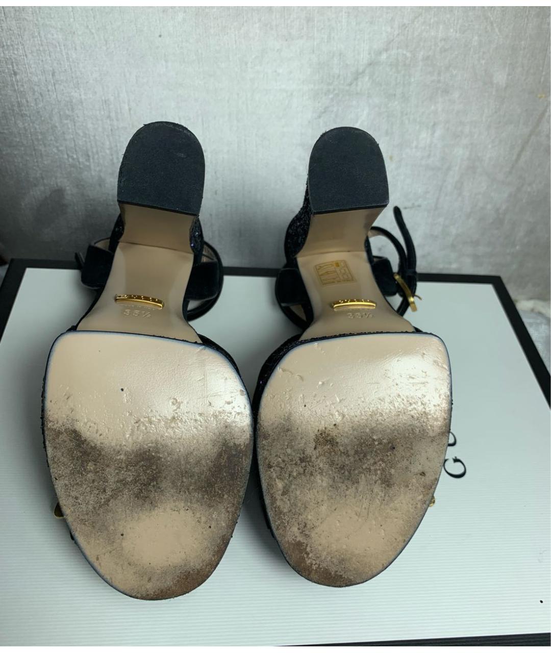 GUCCI Черные босоножки, фото 5