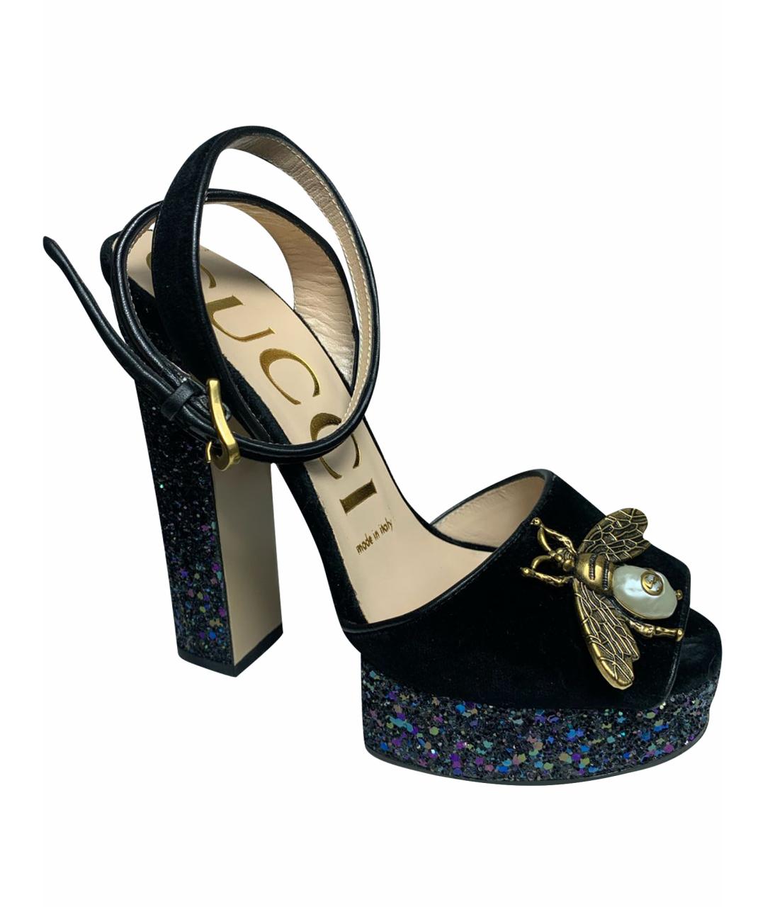 GUCCI Черные босоножки, фото 1