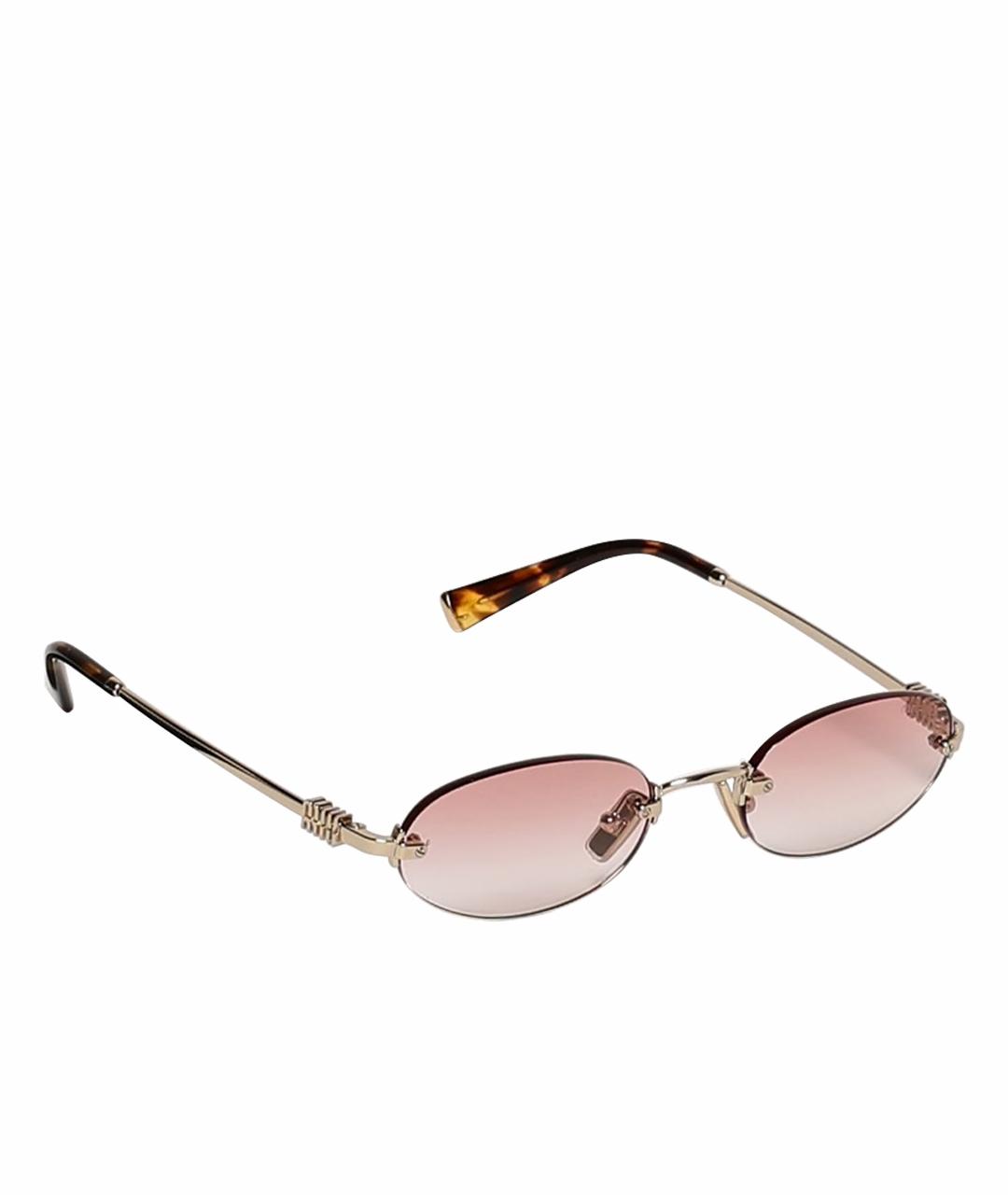MIU MIU Розовые металлические солнцезащитные очки, фото 1