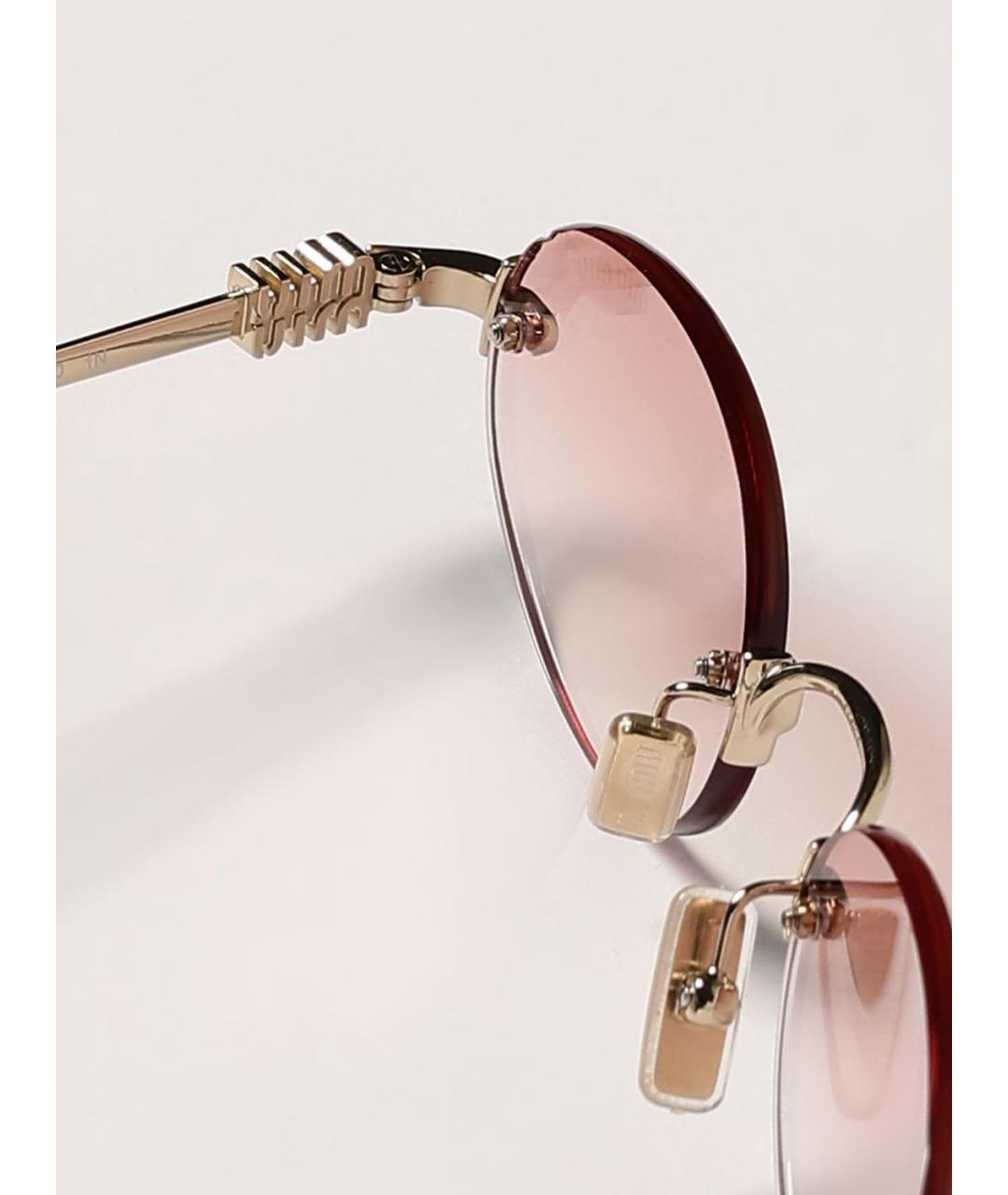 MIU MIU Розовые металлические солнцезащитные очки, фото 5