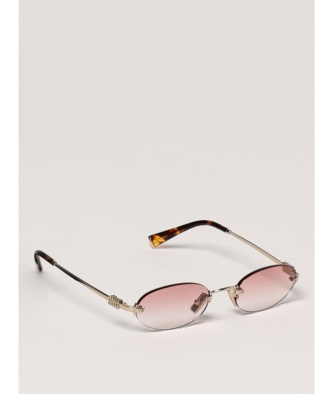 MIU MIU Розовые металлические солнцезащитные очки, фото 6
