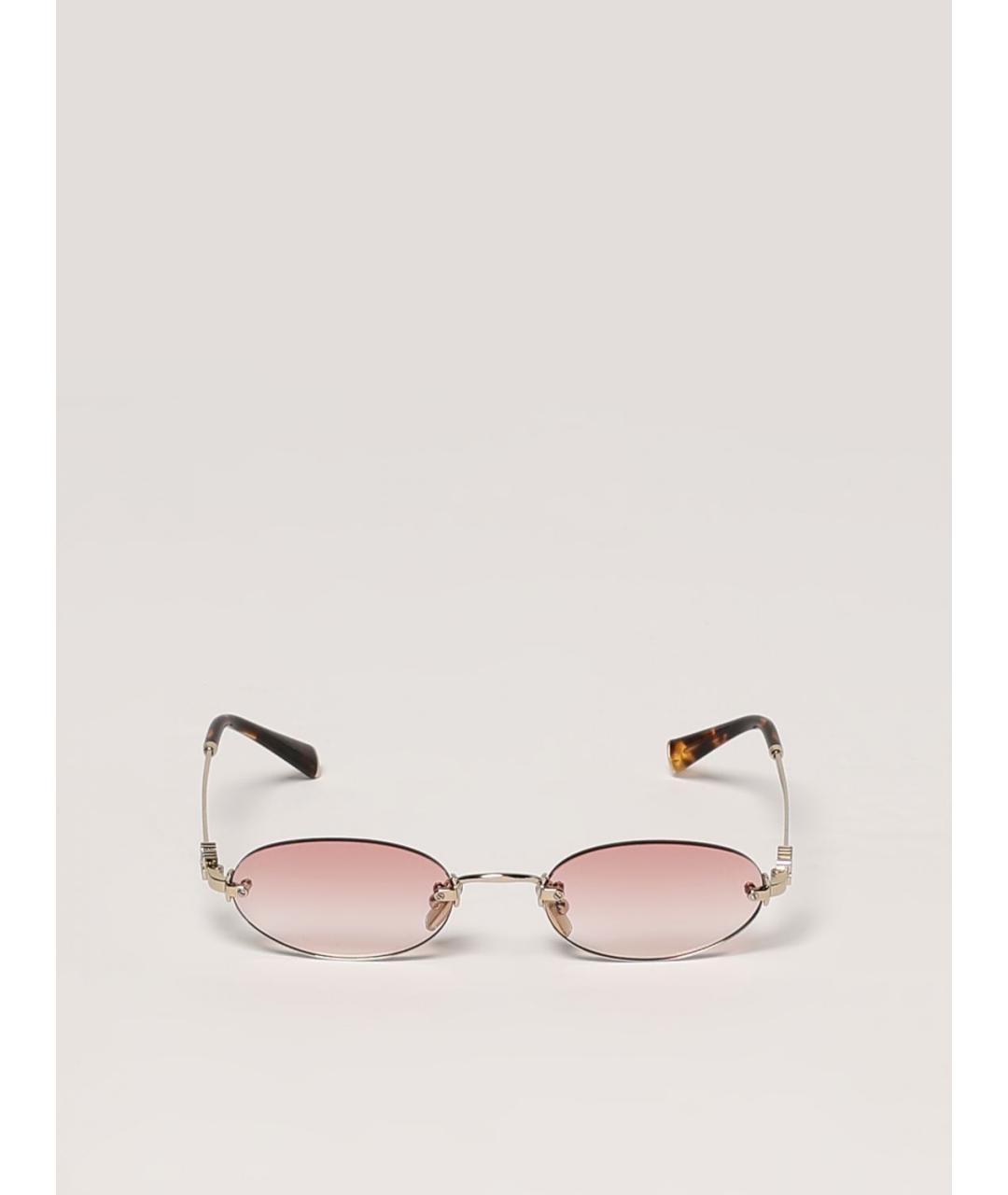MIU MIU Розовые металлические солнцезащитные очки, фото 3