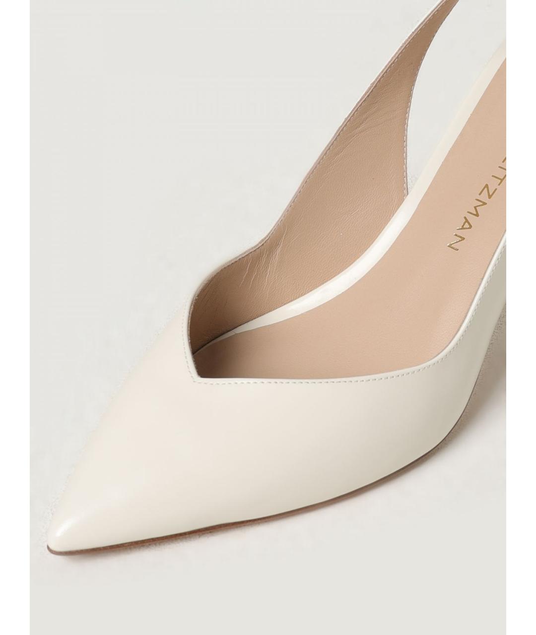 STUART WEITZMAN Белые кожаные туфли, фото 4