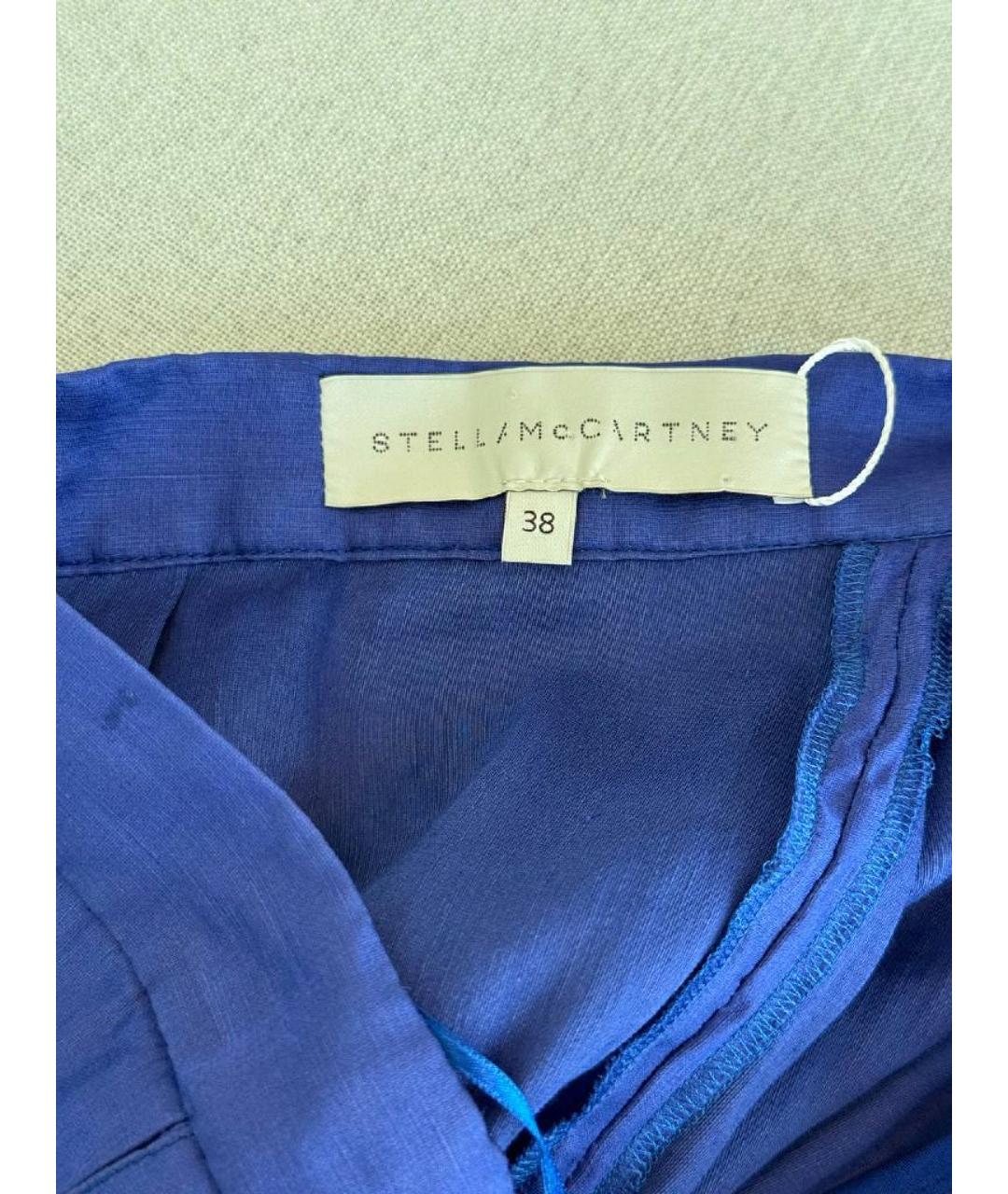 STELLA MCCARTNEY Синие льняные брюки широкие, фото 4