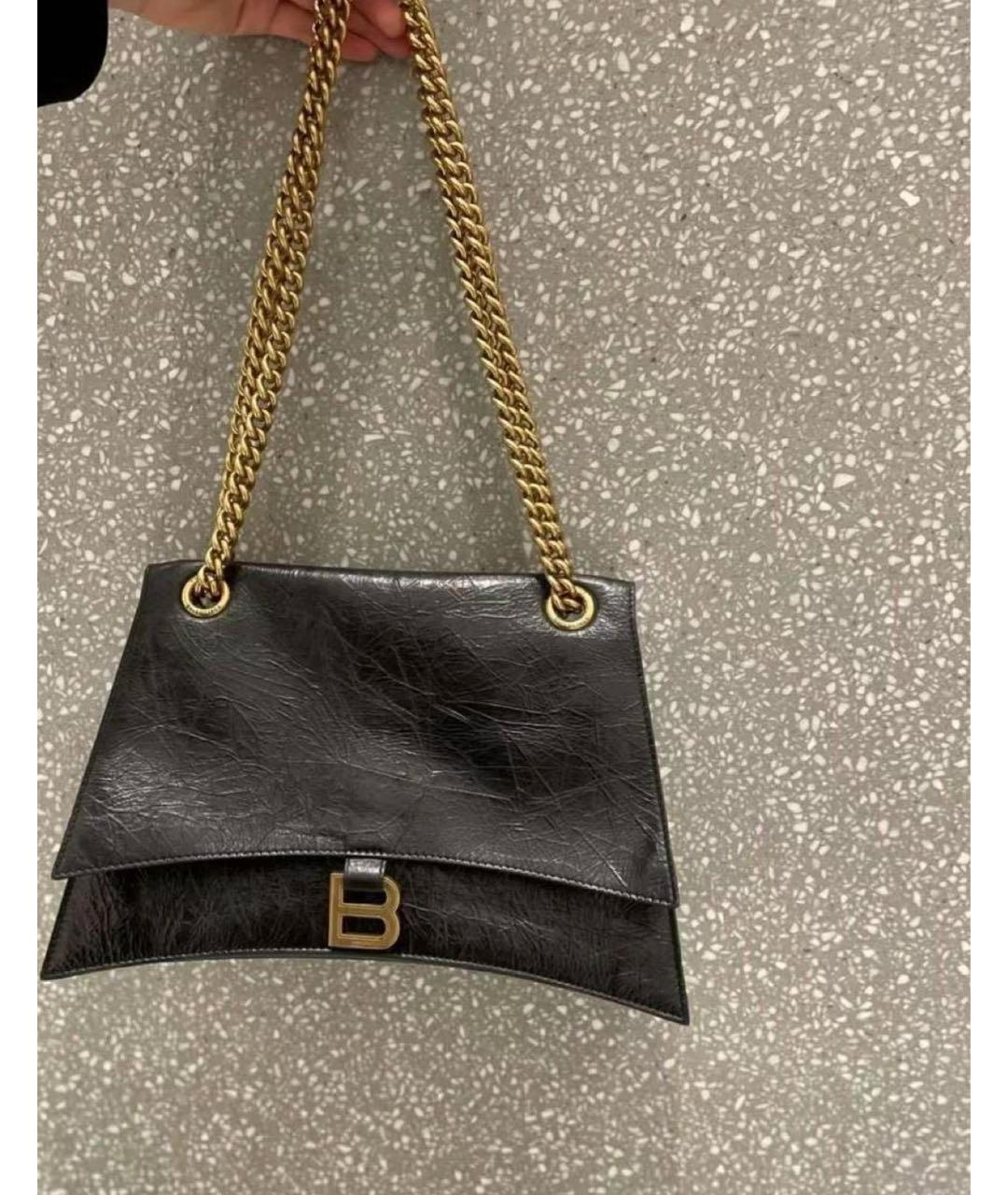 BALENCIAGA Черная кожаная сумка через плечо, фото 3