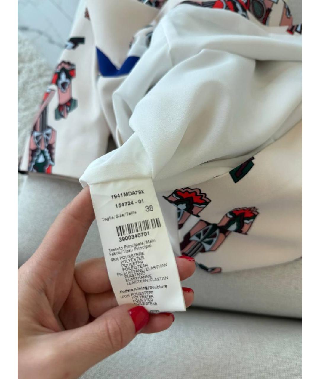 MSGM Белое полиэстеровое повседневное платье, фото 4