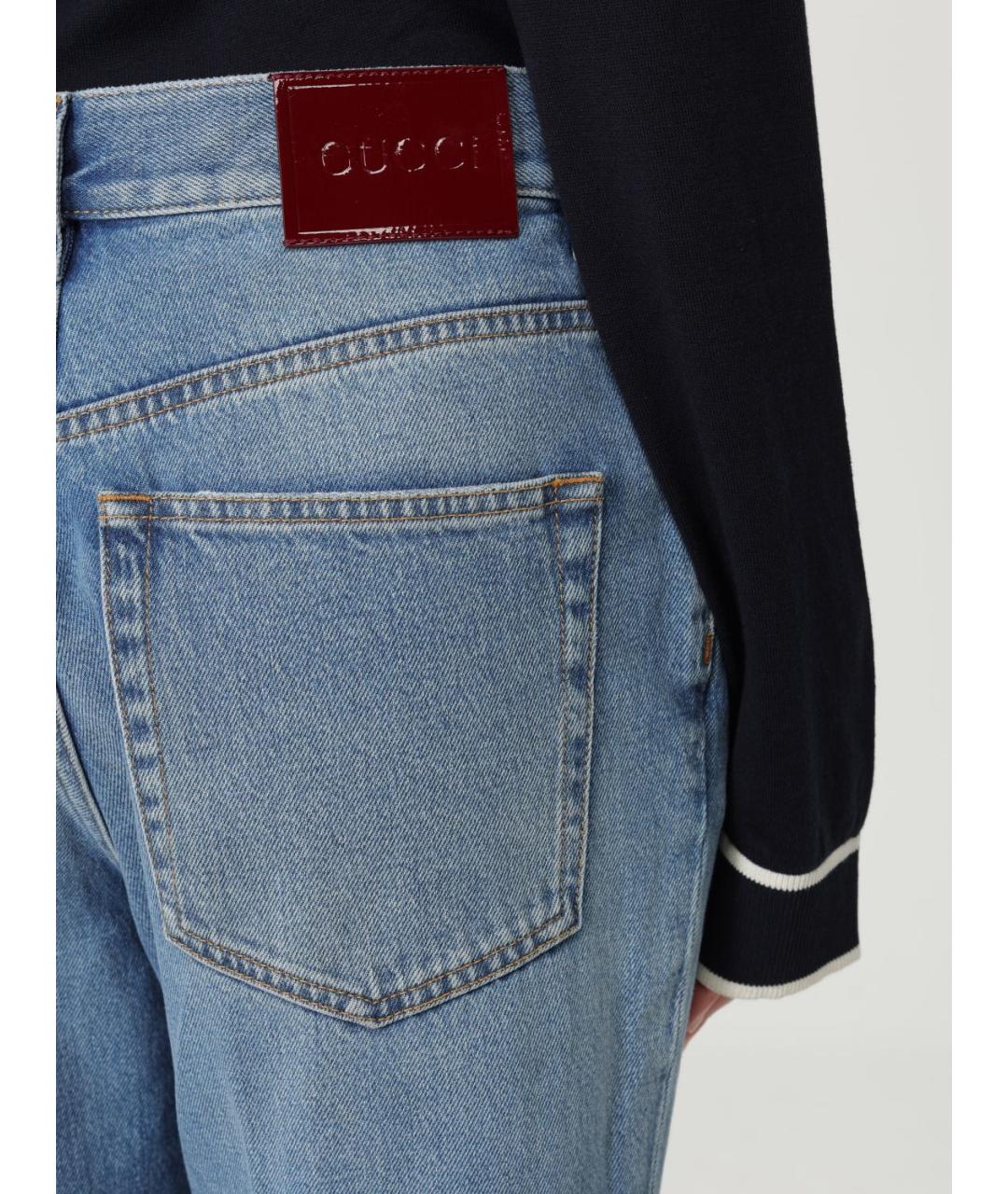 GUCCI Голубые прямые джинсы, фото 6