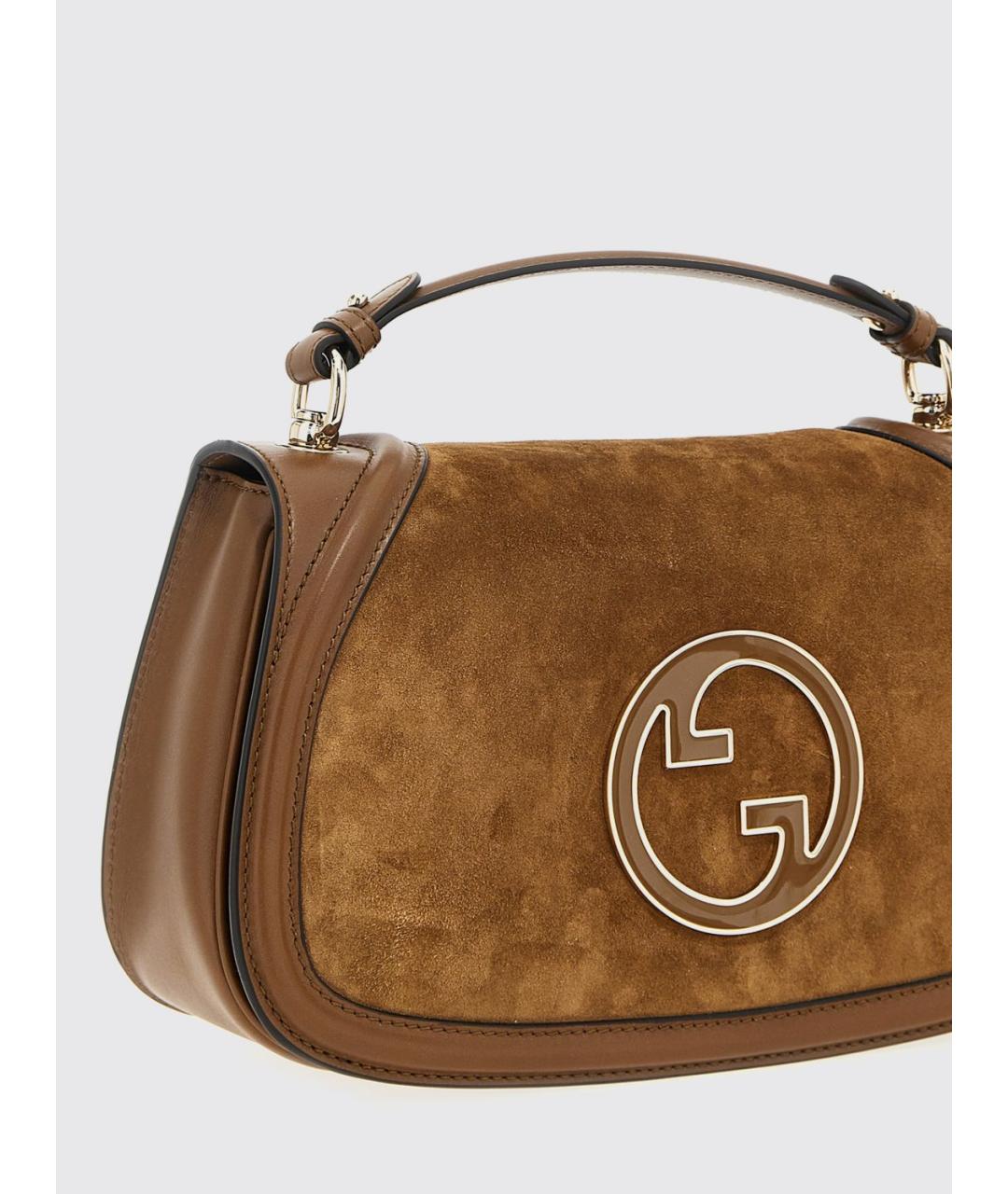 GUCCI Коричневая кожаная сумка с короткими ручками, фото 3