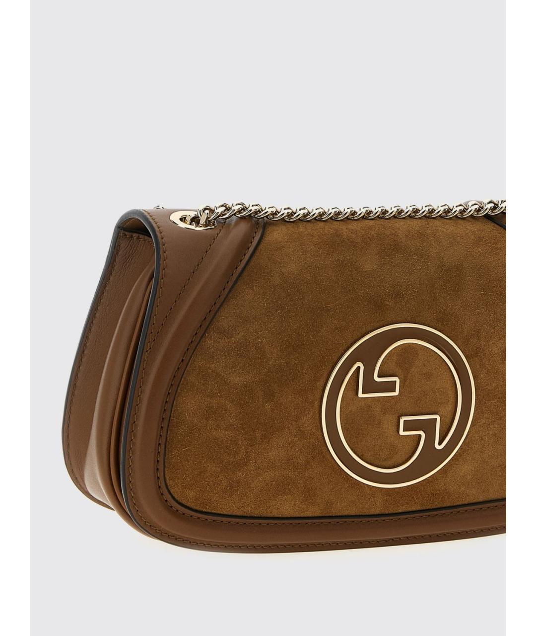 GUCCI Коричневая кожаная сумка через плечо, фото 3