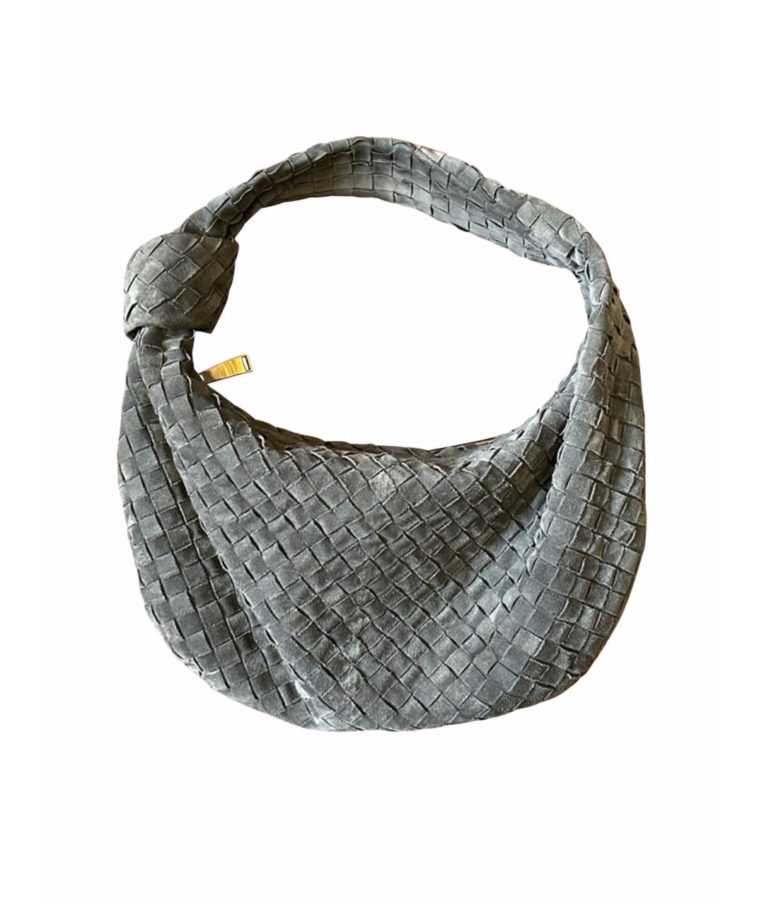 BOTTEGA VENETA Серая замшевая сумка с короткими ручками, фото 1