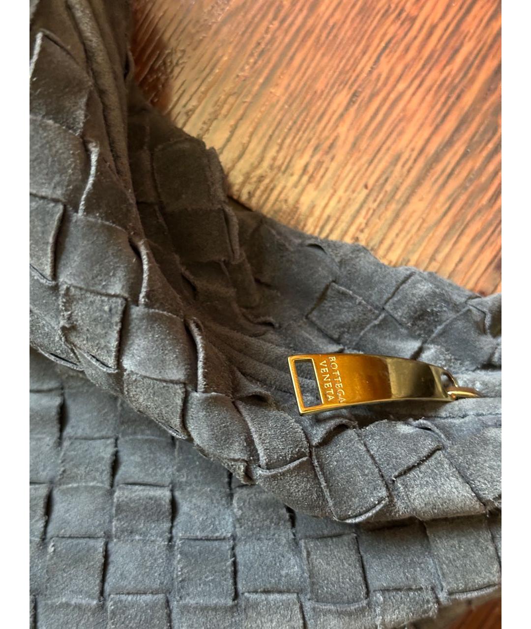 BOTTEGA VENETA Серая замшевая сумка с короткими ручками, фото 3