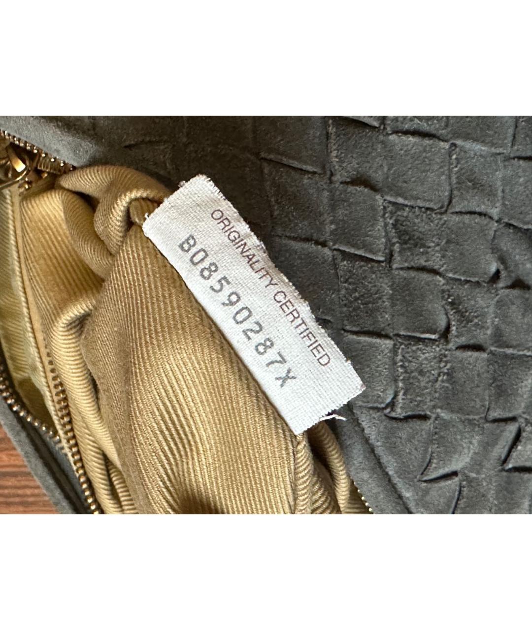 BOTTEGA VENETA Серая замшевая сумка с короткими ручками, фото 5