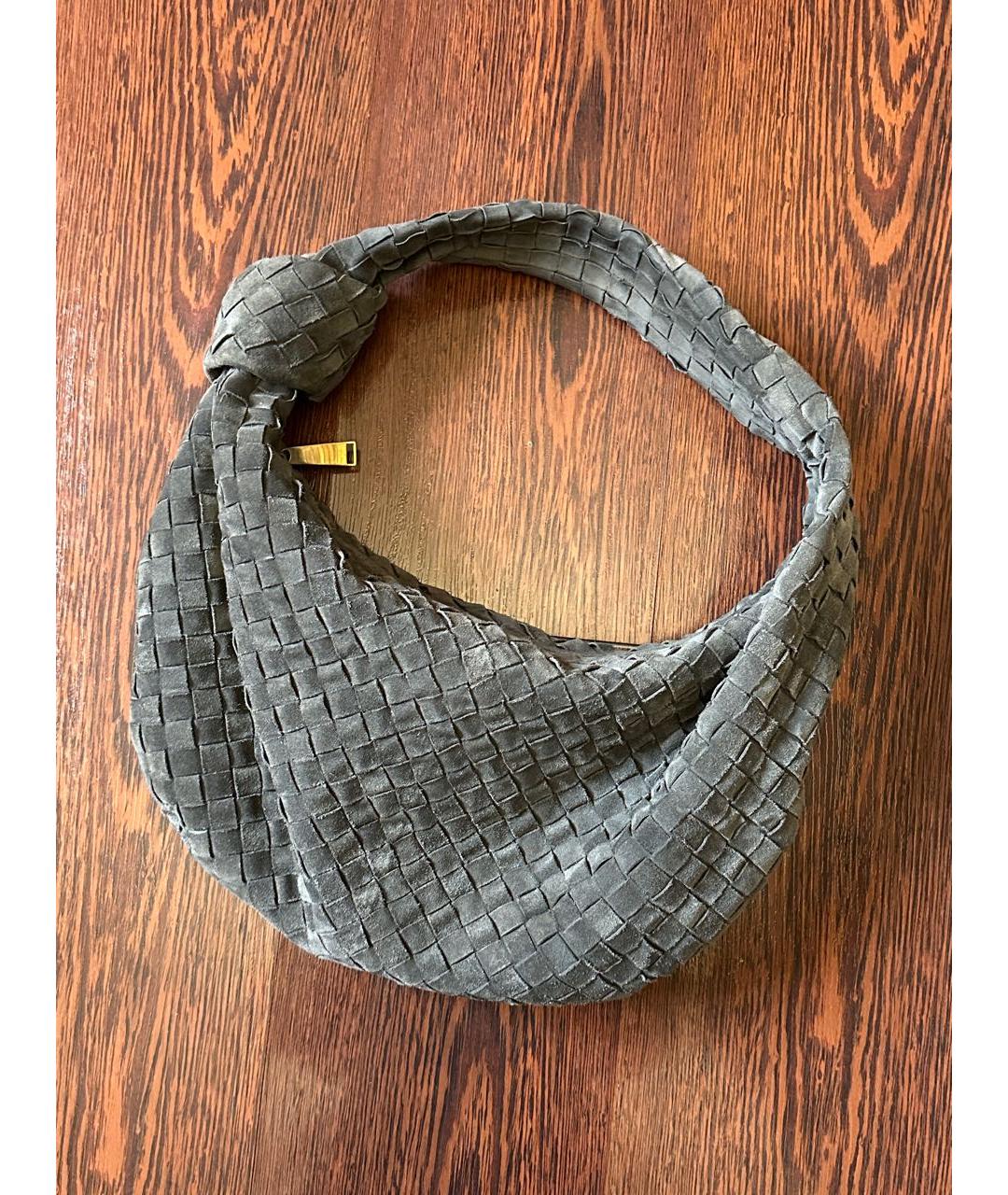 BOTTEGA VENETA Серая замшевая сумка с короткими ручками, фото 9