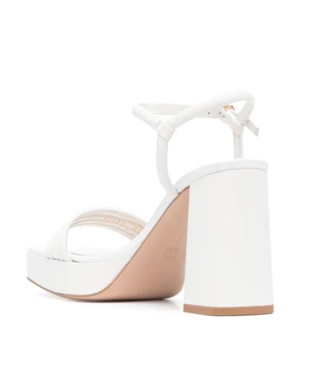 GIANVITO ROSSI Белые кожаные босоножки, фото 4