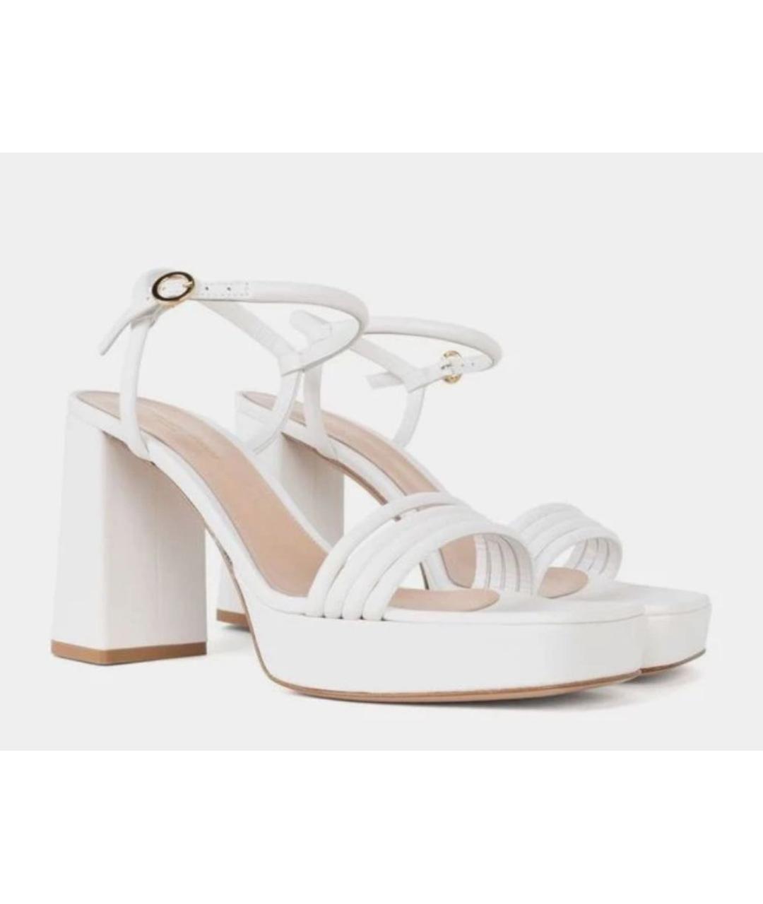 GIANVITO ROSSI Белые кожаные босоножки, фото 5