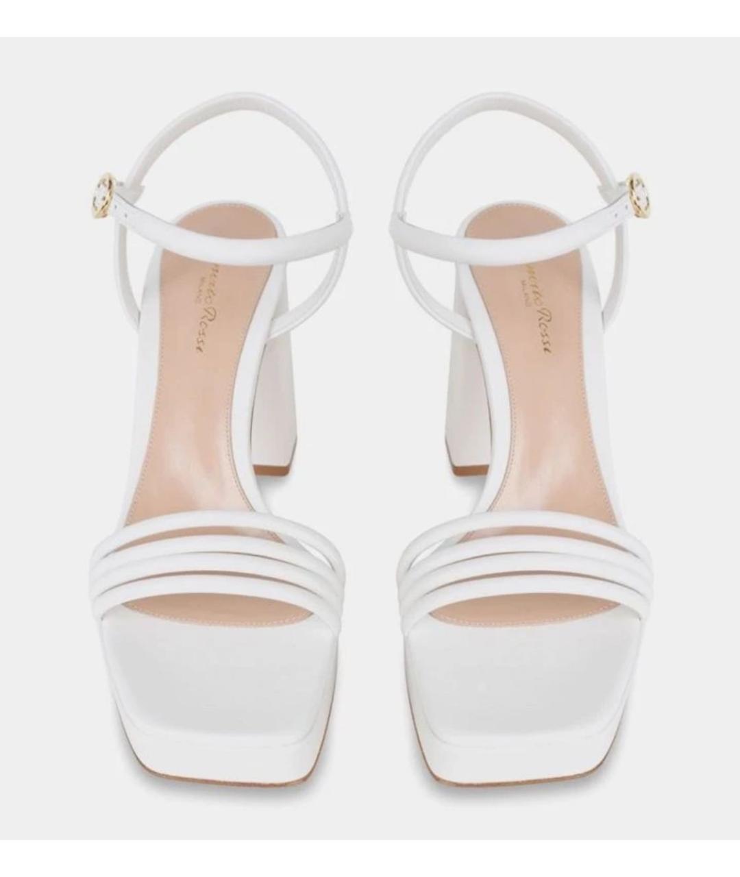 GIANVITO ROSSI Белые кожаные босоножки, фото 3