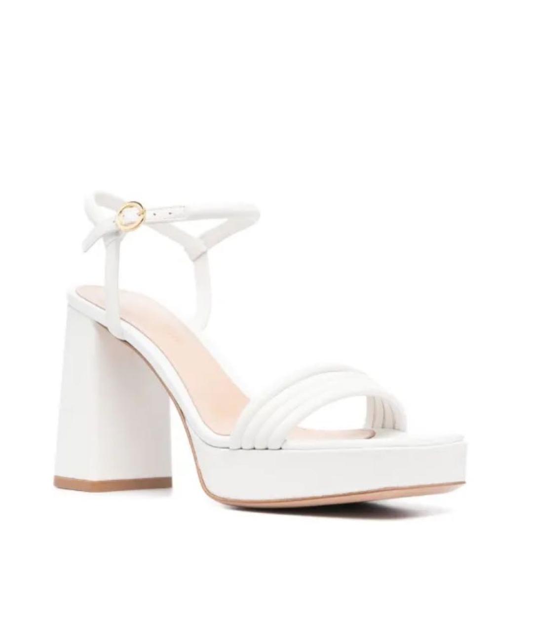 GIANVITO ROSSI Белые кожаные босоножки, фото 2
