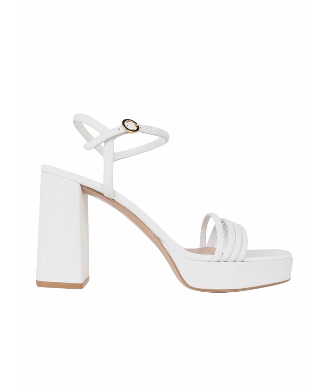 GIANVITO ROSSI Белые кожаные босоножки, фото 1