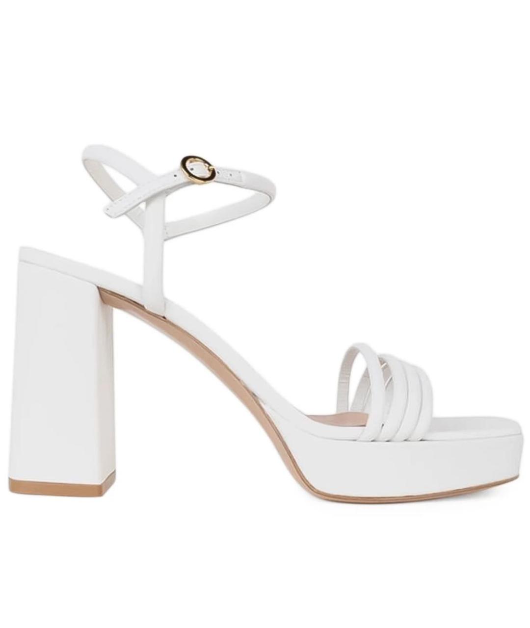 GIANVITO ROSSI Белые кожаные босоножки, фото 9